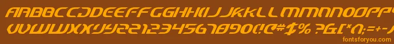 StarfighterCadetItalic Font – Orange Fonts on Brown Background