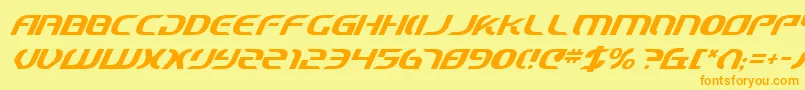 StarfighterCadetItalic Font – Orange Fonts on Yellow Background
