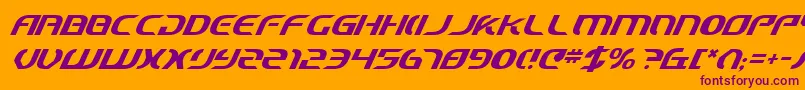 StarfighterCadetItalic Font – Purple Fonts on Orange Background