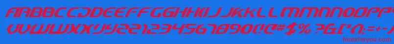 StarfighterCadetItalic Font – Red Fonts on Blue Background