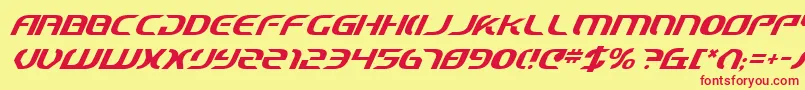 StarfighterCadetItalic Font – Red Fonts on Yellow Background