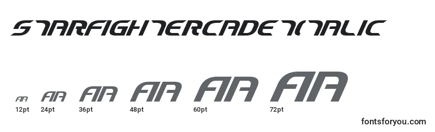 StarfighterCadetItalic Font Sizes