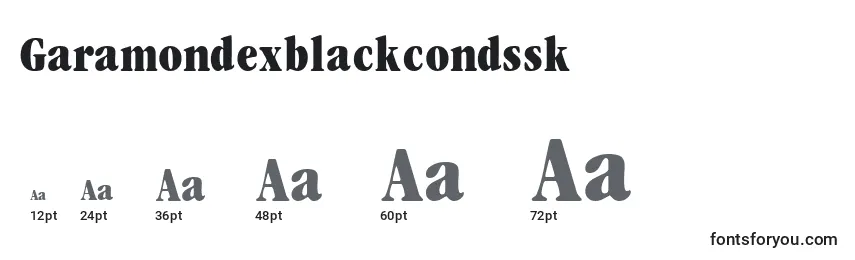Размеры шрифта Garamondexblackcondssk