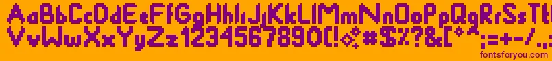 Smackyformula-Schriftart – Violette Schriften auf orangefarbenem Hintergrund