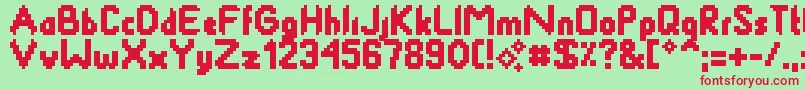 Smackyformula Font – Red Fonts on Green Background