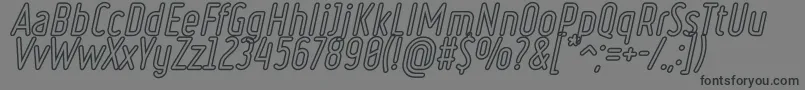 RulerVolumeOutline-fontti – mustat fontit harmaalla taustalla