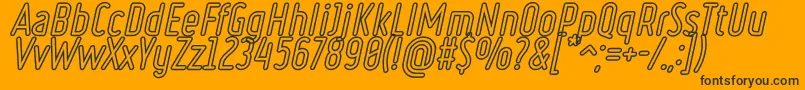 RulerVolumeOutline-fontti – mustat fontit oranssilla taustalla