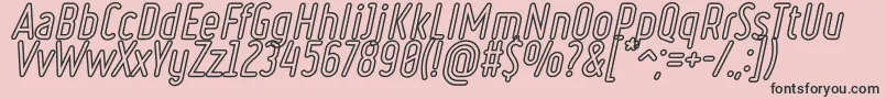 RulerVolumeOutline-Schriftart – Schwarze Schriften auf rosa Hintergrund