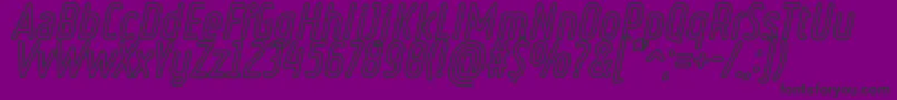 Fonte RulerVolumeOutline – fontes pretas em um fundo violeta