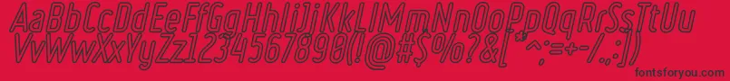 RulerVolumeOutline Font – Black Fonts on Red Background