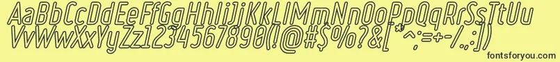 Шрифт RulerVolumeOutline – чёрные шрифты на жёлтом фоне