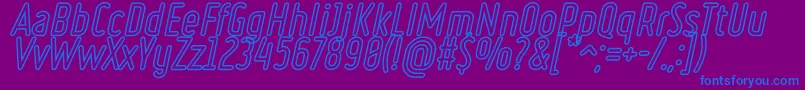 RulerVolumeOutline-fontti – siniset fontit violetilla taustalla