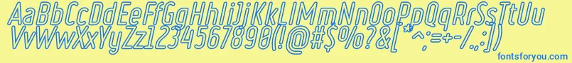 fuente RulerVolumeOutline – Fuentes Azules Sobre Fondo Amarillo
