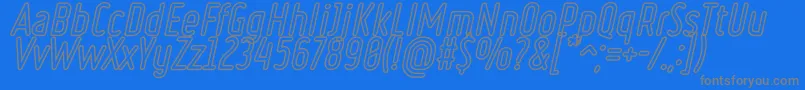 Czcionka RulerVolumeOutline – szare czcionki na niebieskim tle
