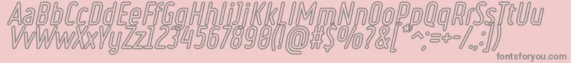 Fonte RulerVolumeOutline – fontes cinzas em um fundo rosa