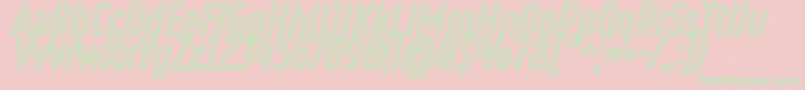 RulerVolumeOutline Font – Green Fonts on Pink Background