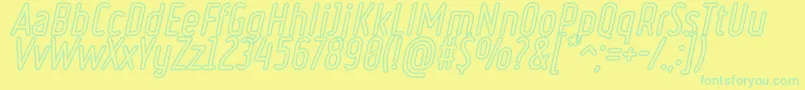 RulerVolumeOutline-fontti – vihreät fontit keltaisella taustalla