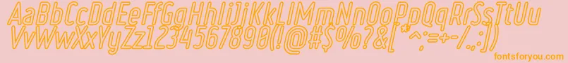 フォントRulerVolumeOutline – オレンジの文字がピンクの背景にあります。
