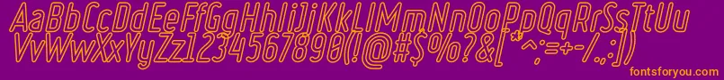 フォントRulerVolumeOutline – 紫色の背景にオレンジのフォント