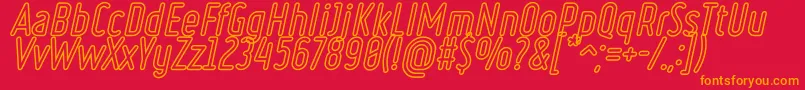 Czcionka RulerVolumeOutline – pomarańczowe czcionki na czerwonym tle