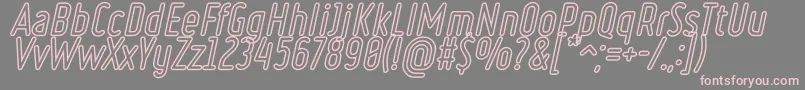 RulerVolumeOutline-fontti – vaaleanpunaiset fontit harmaalla taustalla