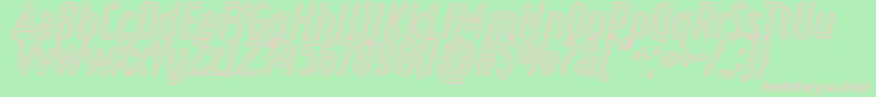 Fonte RulerVolumeOutline – fontes rosa em um fundo verde