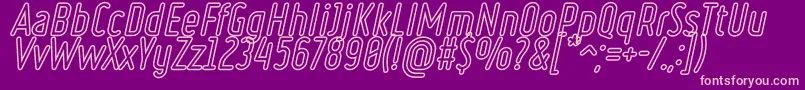 フォントRulerVolumeOutline – 紫の背景にピンクのフォント
