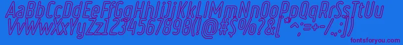 フォントRulerVolumeOutline – 紫色のフォント、青い背景