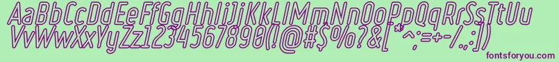 Police RulerVolumeOutline – polices violettes sur fond vert