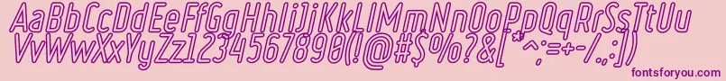 RulerVolumeOutline-Schriftart – Violette Schriften auf rosa Hintergrund