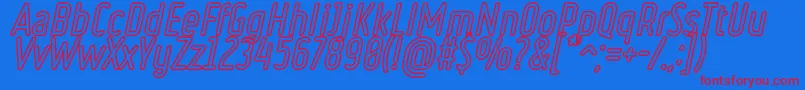 RulerVolumeOutline Font – Red Fonts on Blue Background