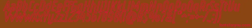 RulerVolumeOutline-fontti – punaiset fontit ruskealla taustalla