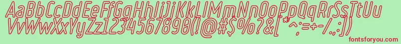 RulerVolumeOutline Font – Red Fonts on Green Background