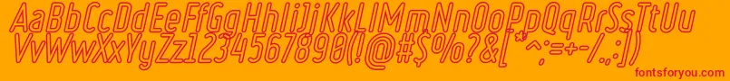 RulerVolumeOutline Font – Red Fonts on Orange Background