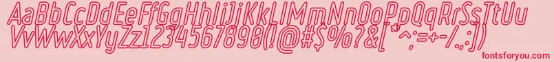 RulerVolumeOutline-Schriftart – Rote Schriften auf rosa Hintergrund