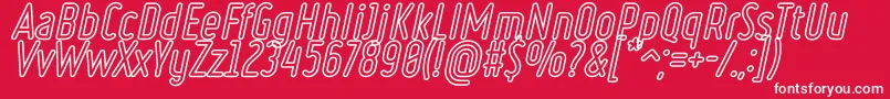 Шрифт RulerVolumeOutline – белые шрифты на красном фоне