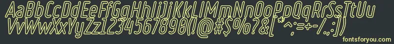 RulerVolumeOutline Font – Yellow Fonts on Black Background