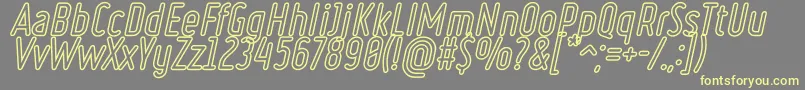 RulerVolumeOutline-fontti – keltaiset fontit harmaalla taustalla