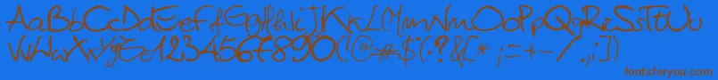 Titti Font – Brown Fonts on Blue Background