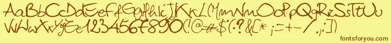 Titti Font – Brown Fonts on Yellow Background