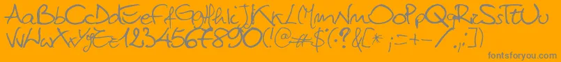 Titti-Schriftart – Graue Schriften auf orangefarbenem Hintergrund