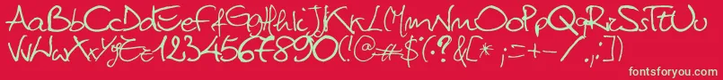 Titti Font – Green Fonts on Red Background
