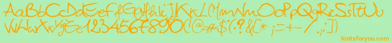 Titti Font – Orange Fonts on Green Background