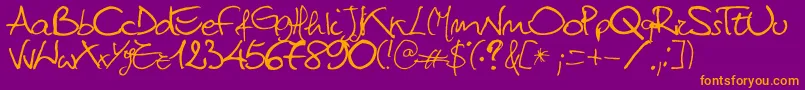 Titti Font – Orange Fonts on Purple Background