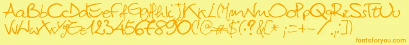 Titti Font – Orange Fonts on Yellow Background