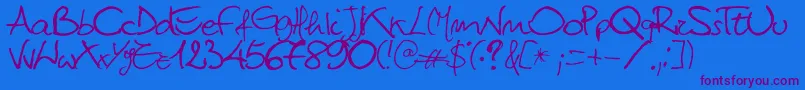Titti Font – Purple Fonts on Blue Background