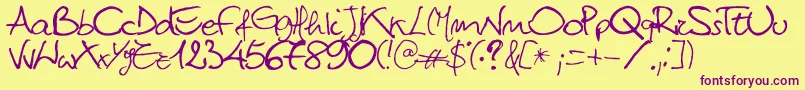Titti Font – Purple Fonts on Yellow Background
