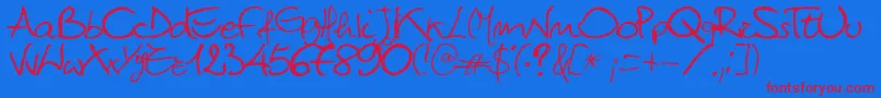 Titti Font – Red Fonts on Blue Background