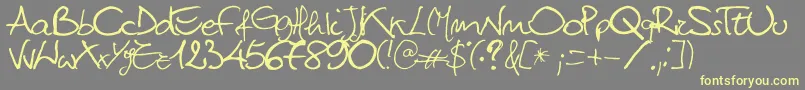 Titti-Schriftart – Gelbe Schriften auf grauem Hintergrund