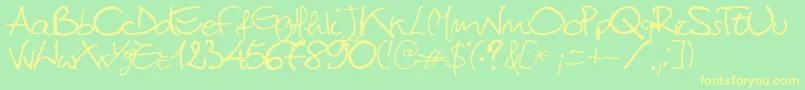 Titti Font – Yellow Fonts on Green Background